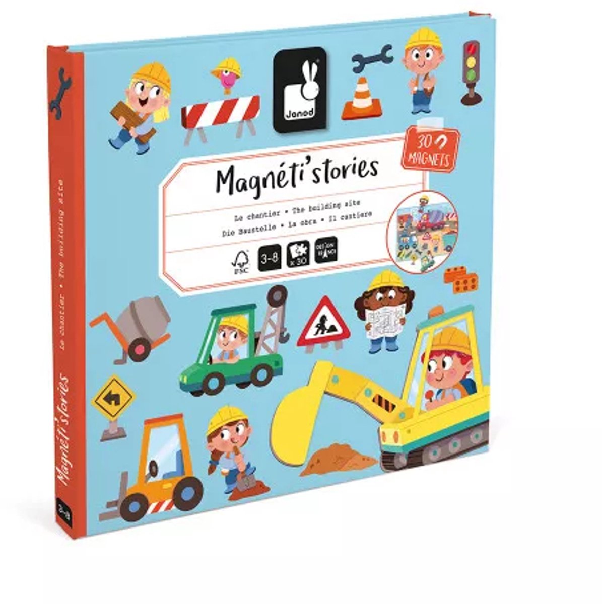 Janod - Magneti Stories - De bouwplaats – Educatieve magneetset — afbeelding 10