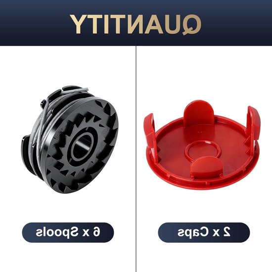 Vervangende Draadspoelen voor Grastrimmer, 6 Spoelen met 2 Caps, Compatibel met ART 24/27/30, Nylon Draad, Diameter 1.6 mm, Tuinaccessoires, Grasmaaien, Tuinonderhoud van Merkloos — afbeelding 2