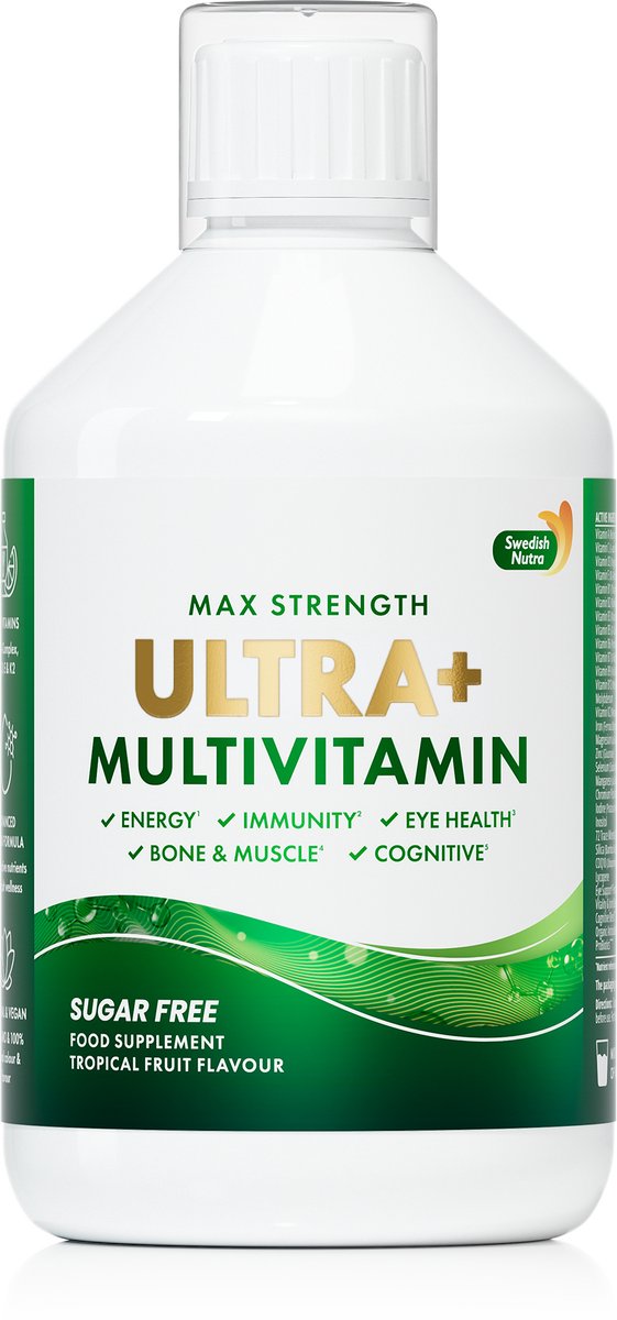 Ultra+ Multivitamine Vloeibare Multivitamine met 126 Actieve Ingrediënten – Maximale Kracht