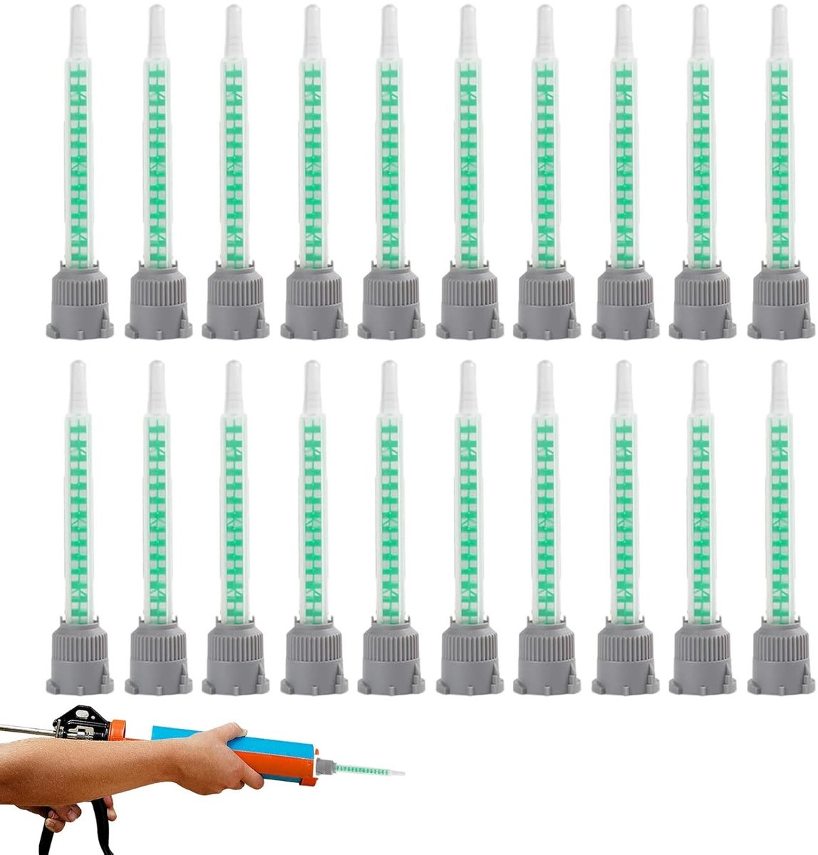 20 Stuks Static Mixing Nozzles voor Twee-Componenten Lijm, 1:1 Mengslang, Ideaal voor Epoxy en Kunststoffen