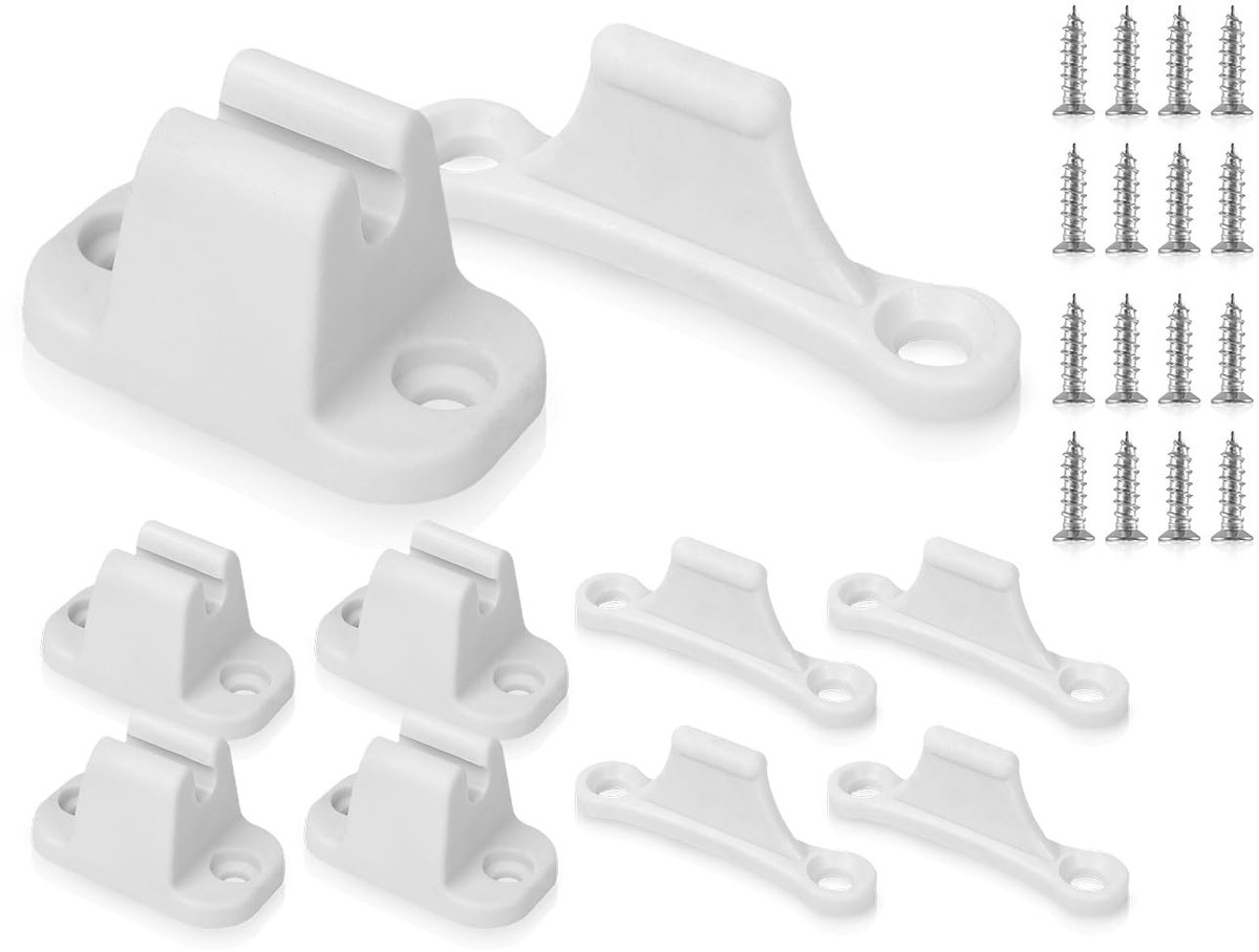 aladdien - Deurvergrendelingen - Deurstopper - Robuust ontwerp - Wit - Camperaccessoires - Betrouwbaar en duurzaam - Geschikt voor caravans - Kleur wi
