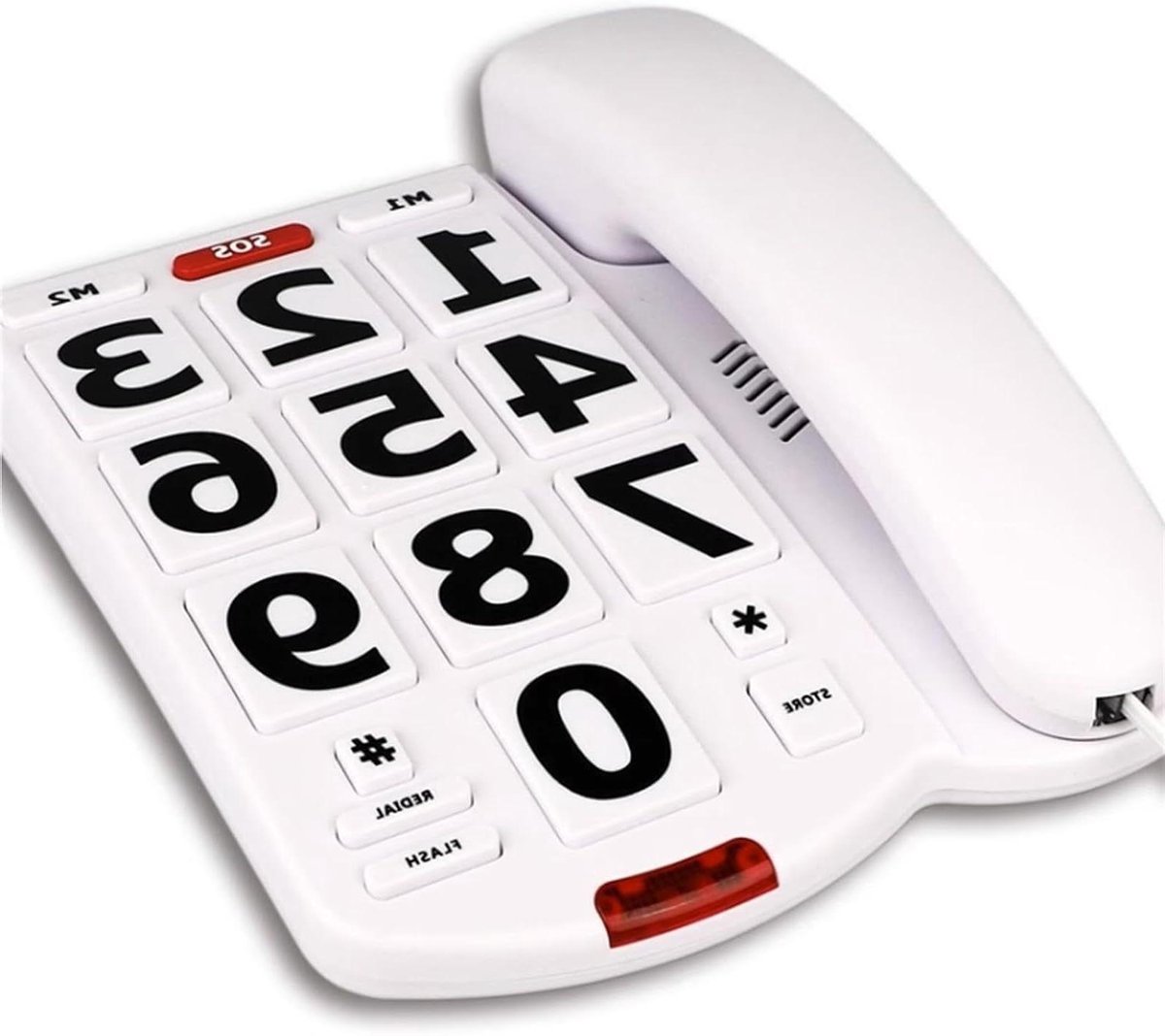 Vaste Telefoon - Senioren Telefoon - Eenvoudig Bellen - Extra Grote Toetsen - 2.5 Meter Snoer - Wit