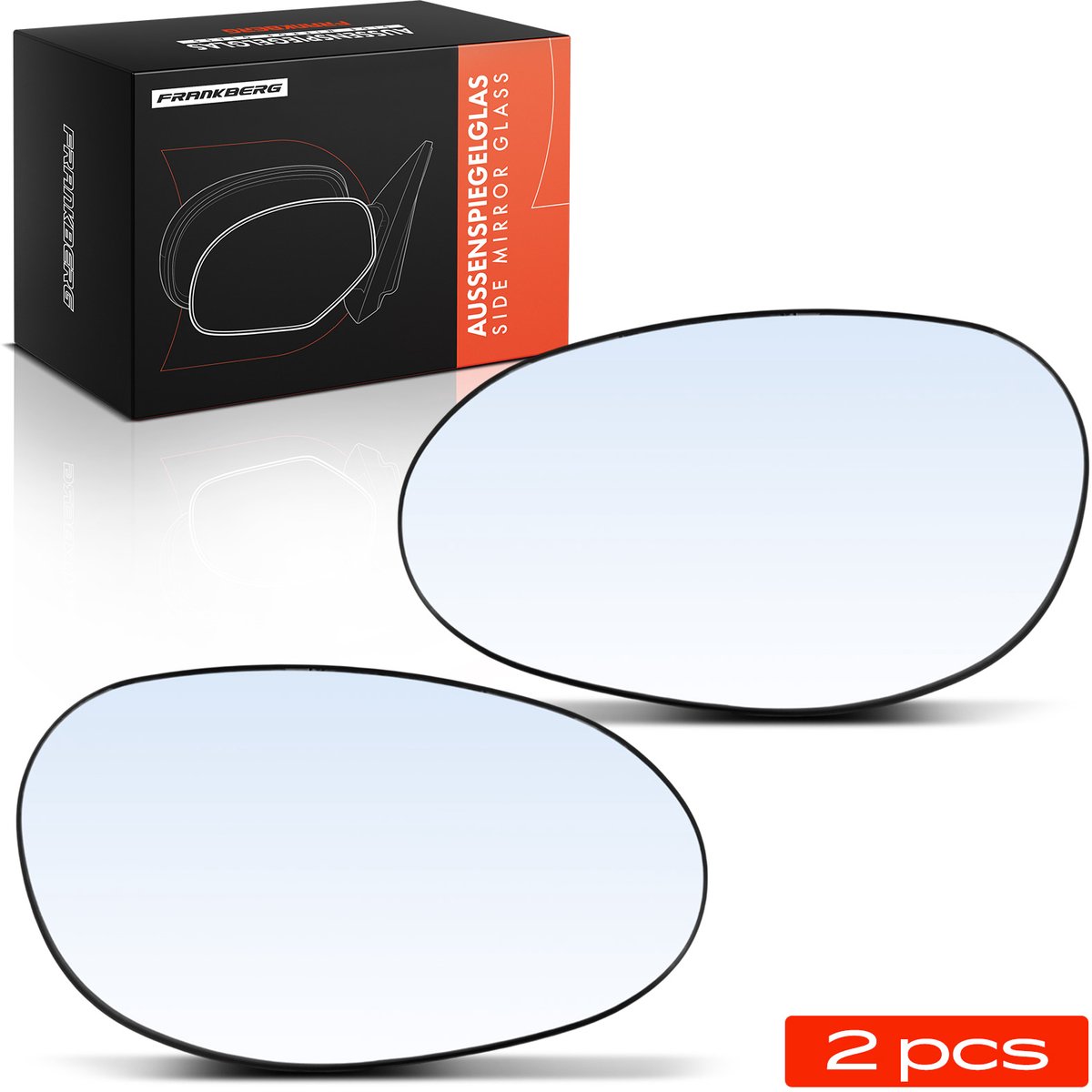 Frankberg 2x Spiegelglas Buitenspiegel Voor voor Smart