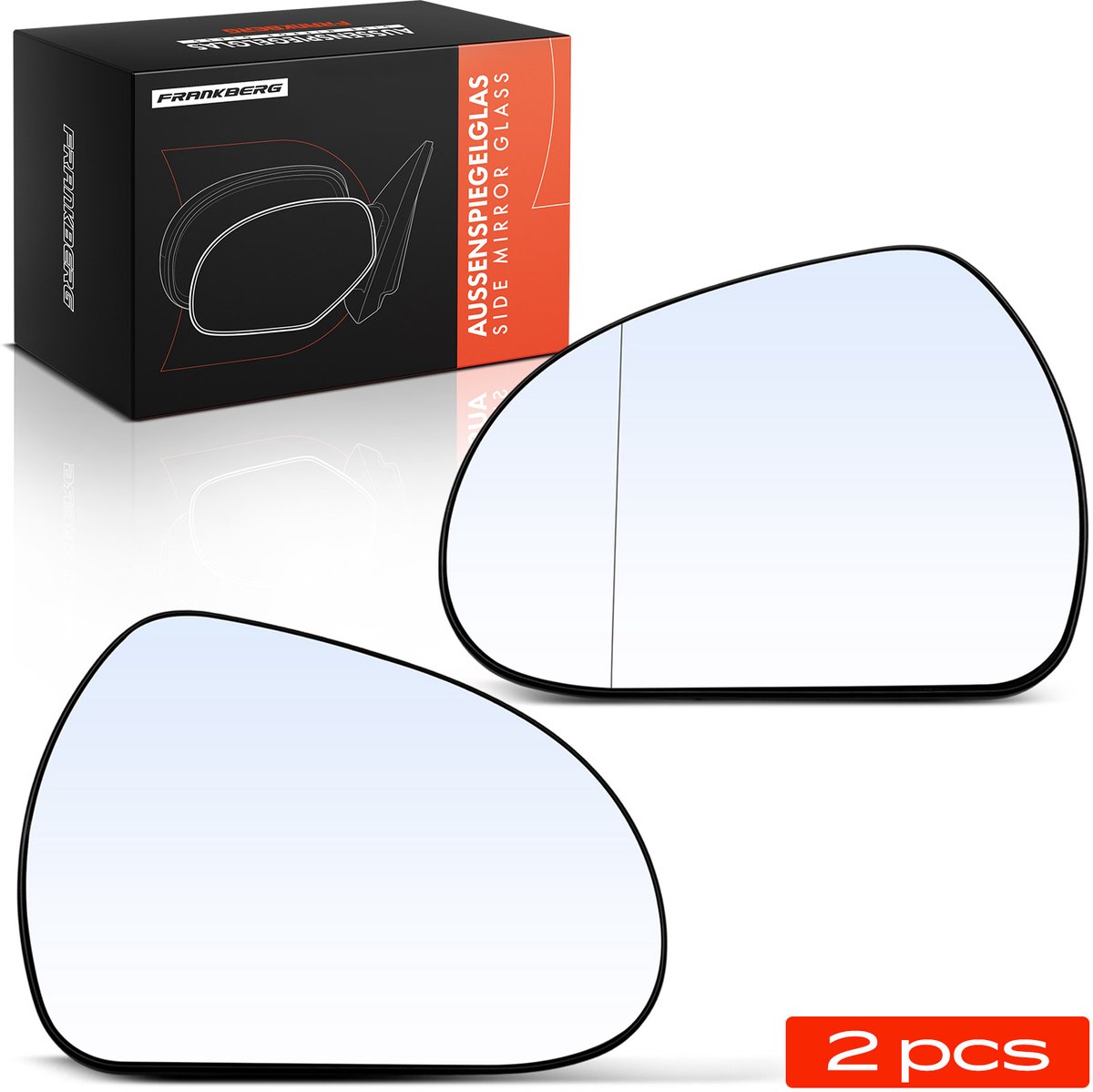 Frankberg 2x Spiegelglas Buitenspiegel Voor voor Peugeot 207 CC 308 SW