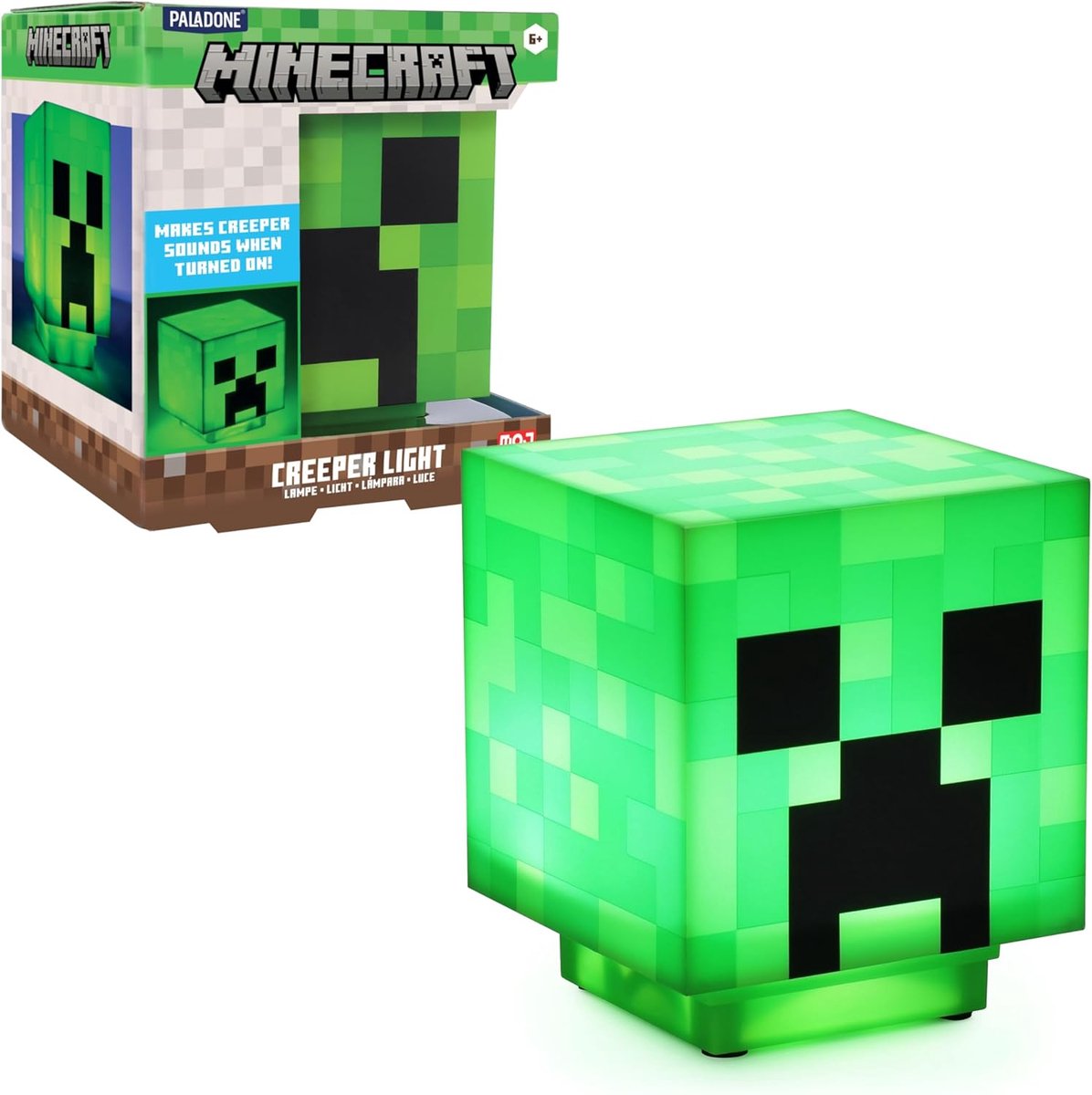 Gigicial - Creeper Lamp - Groen - 20 Cm - Geluidseffecten - Decoratie Voor Gamers