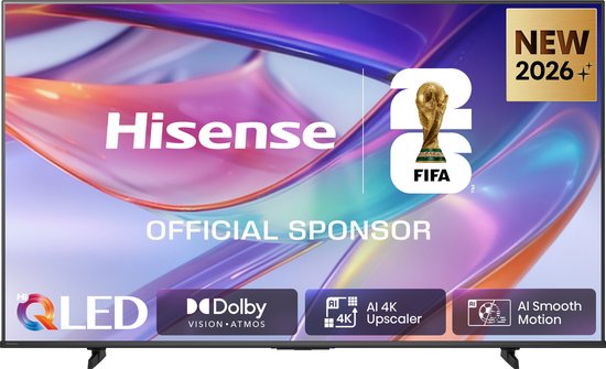 Hisense 65E7S SmartTV - 65 inch - 4K Hi-QLED - 2026 - Hi-QLED Colour - Dolby Vision Atmos - AI 4K Upscaler - AI Smooth Motion - Game Mode Plus - Filmmaker Mode