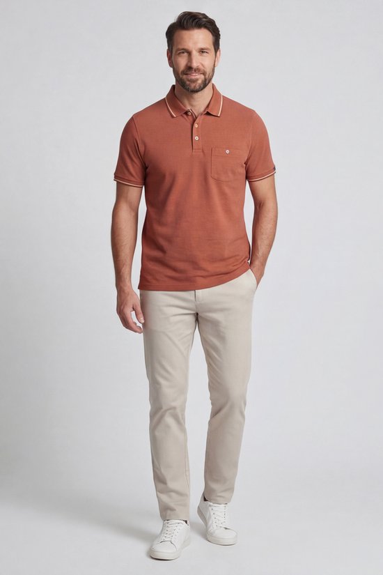 Baileys Polo heren Oranje Poloshirt 2-tone Oxford Pique 615205/34