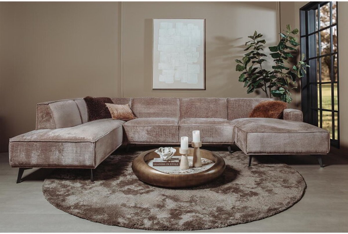 Tower Living Leeds Chaise R - 2 5 - Ottoman L - Touch 04 Taupe