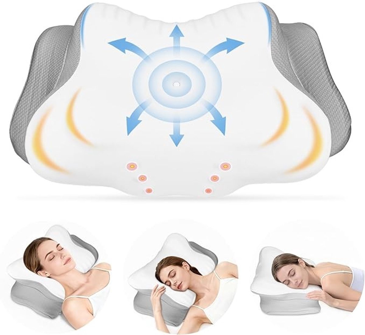 Traagschuim neksteunkussen met verkoelende hoes - Ergonomisch slaapkussen voor alle slaapposities