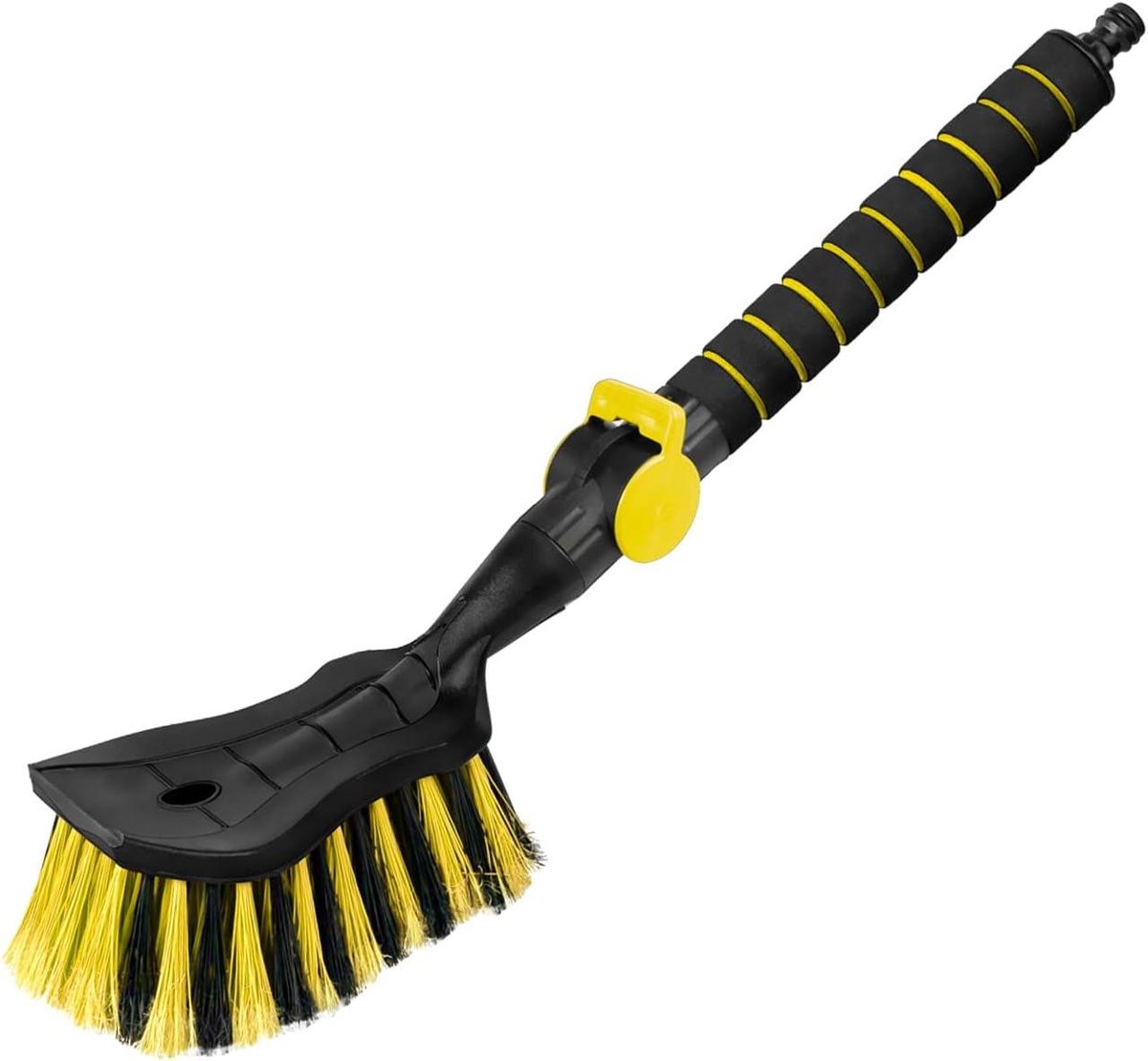 Autowasborstel - Waterborstel steel - Auto reinigen - Waterslang aansluiting - 54 cm - Geel