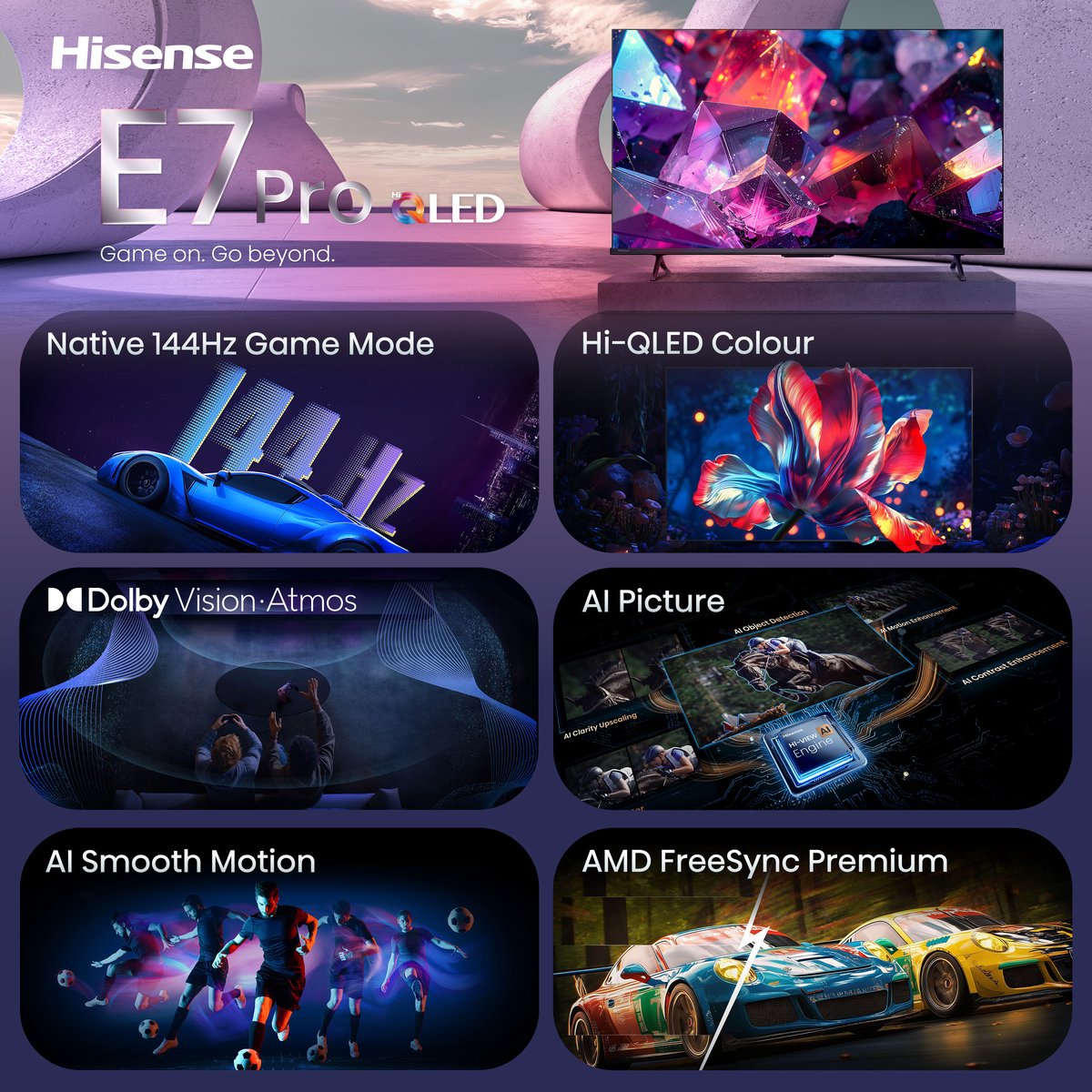 Hisense 43E7S PRO SmartTV - 43 inch - 4K Hi-QLED - Native 144Hz Game Mode thumbnail 5
