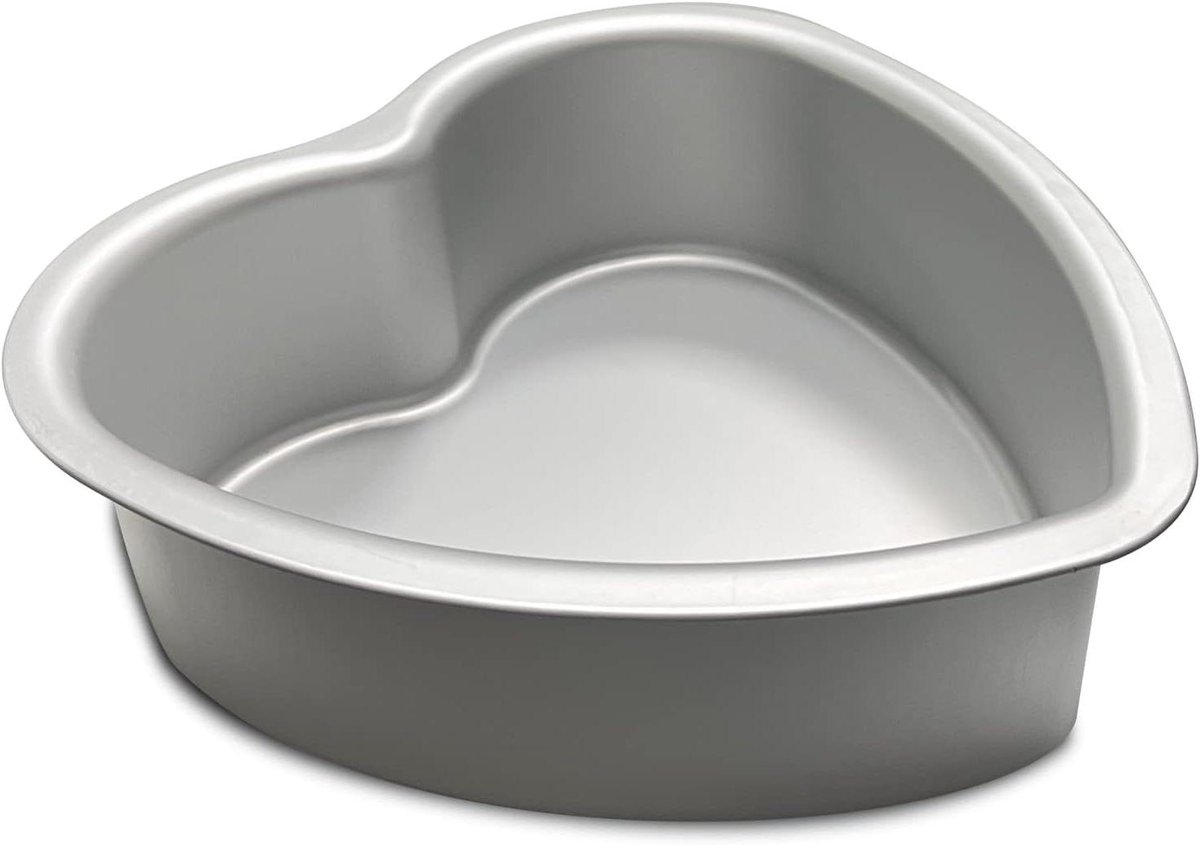 Hart taartvorm - Bakvorm hart - Romantisch bakken - Gelijkmatige warmteverdeling - 20 cm - Zilver