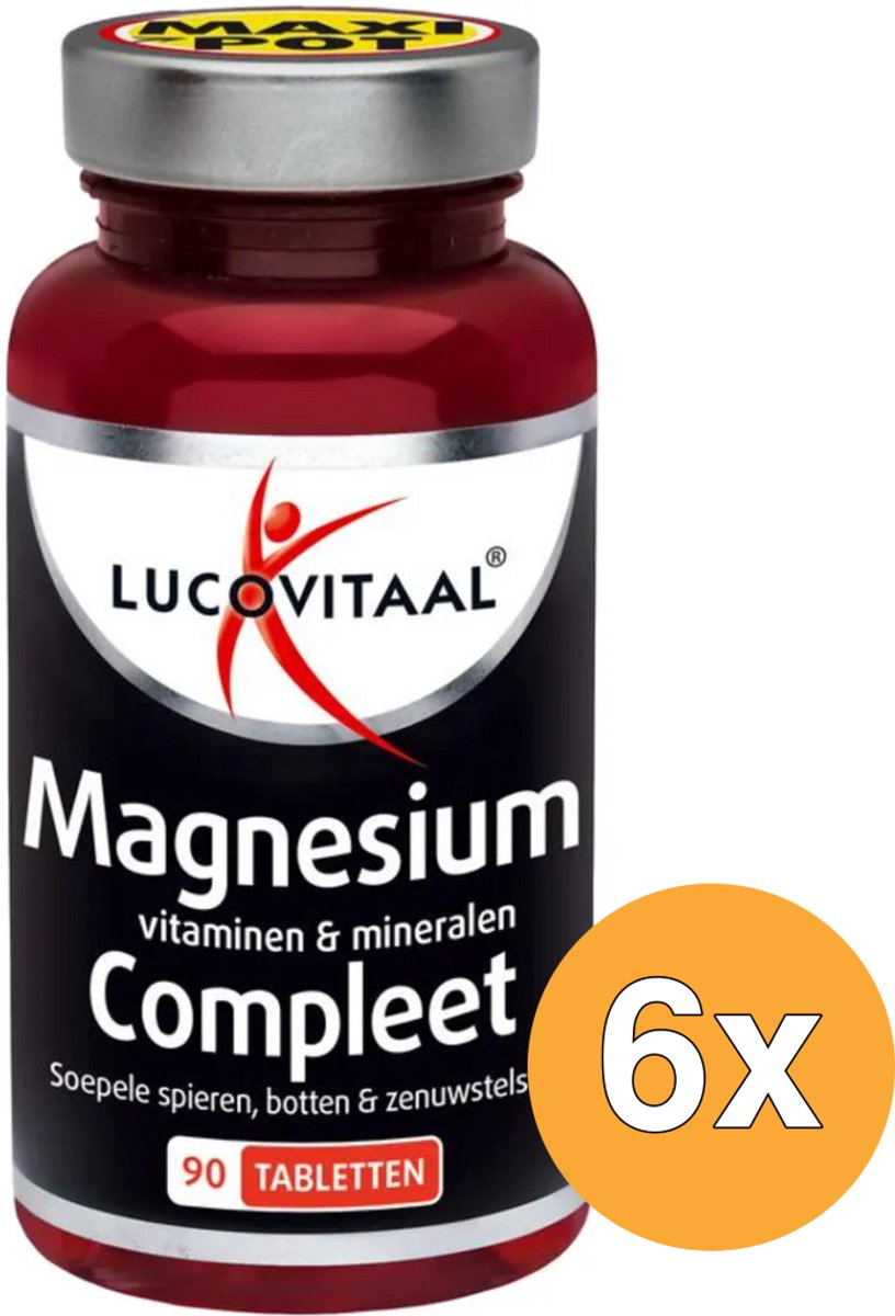 6x Lucovitaal Magnesium, Vitaminen & Mineralen Compleet (90 tabletten)