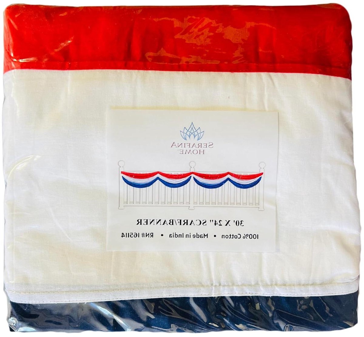 Patriottische Sjaal - Amerikaanse Vlag - Feestelijke Decoratie - 100% Katoen - 30 voet x 24 inch - Rood Wit Blauw