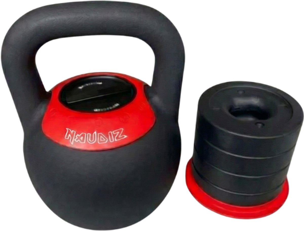 Naudiz Verstelbare Kettlebell 8–16 kg – 5-in-1 Krachttraining