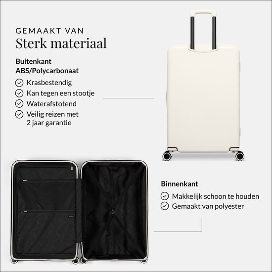 SUITSUIT Koffer 75x48x29 cm - Reiskoffer - Koffer groot - TSA Slot - 71L - Caretta - Tofu White