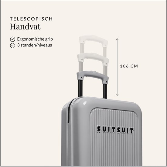 SUITSUIT Koffer 75x48x29 cm - Reiskoffer - Koffer groot - TSA Slot - 71L - Caretta - Titanium Grey