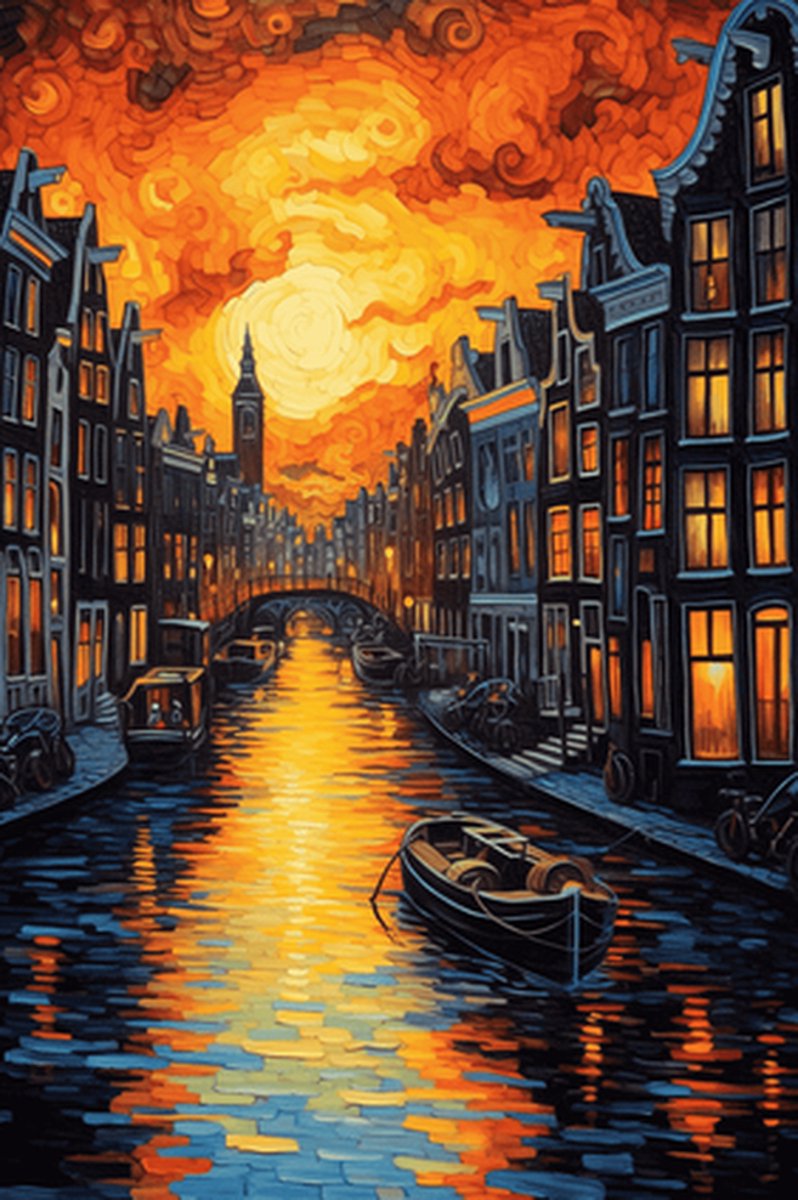 Amsterdam Poster - Grachten - Jordaan - Mokum - 020 - posters - formaat 30x40cm - XS442