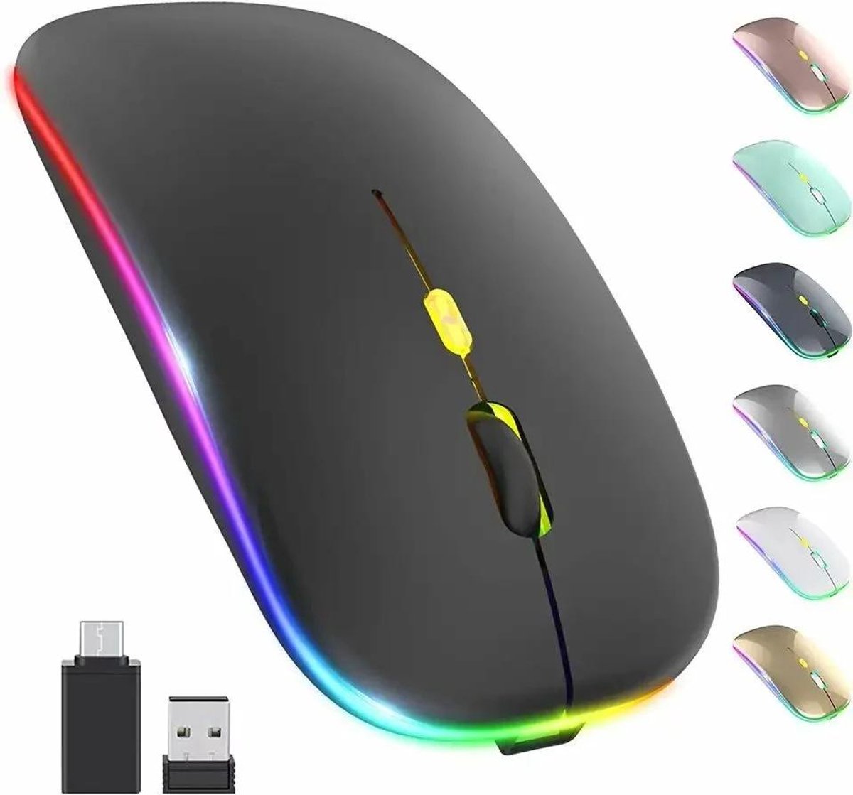 Muis - 2x Bluetooth + 2,4 GHz USB-ontvanger - MOBILITY LAB - POP GUM - Zwart