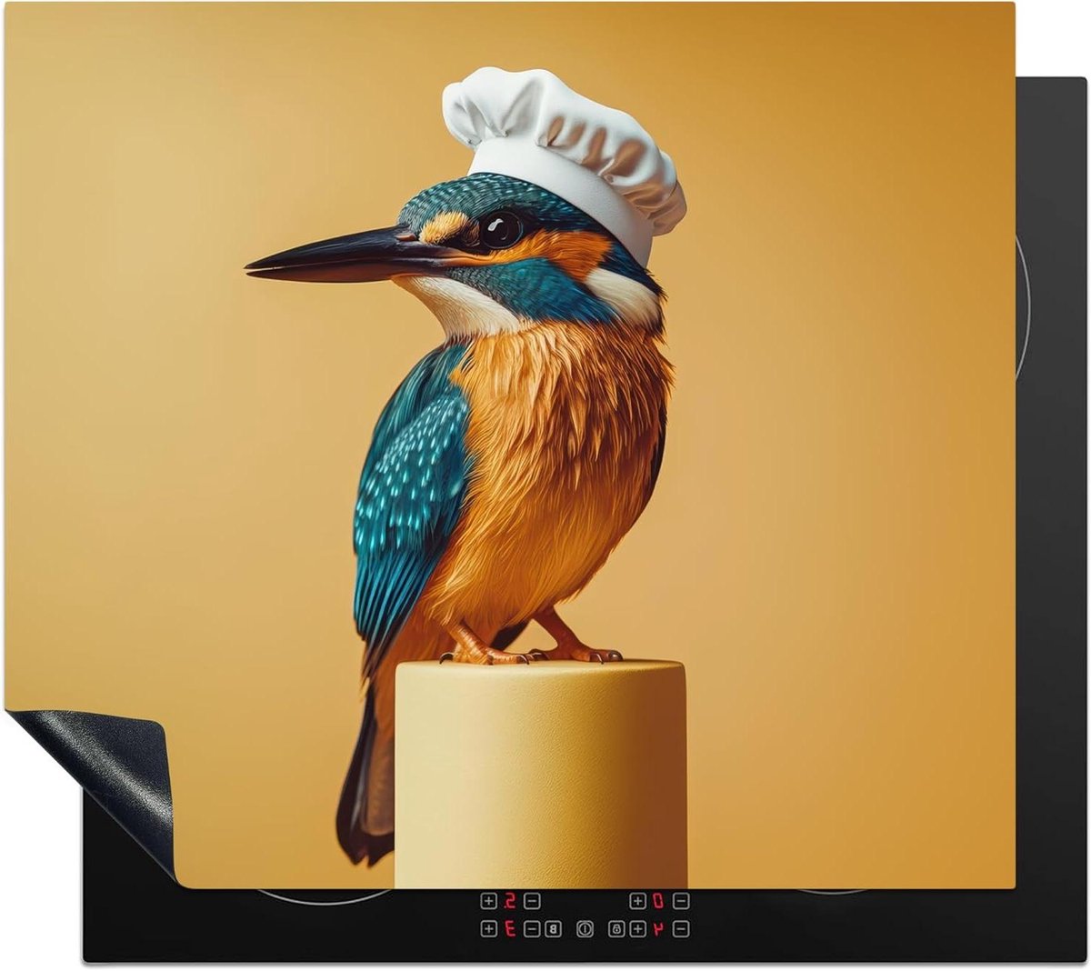Inductie Beschermer - Kookplaat Mat - Keuken Werkruimte - Unieke Foto Print - 58x51 cm - Ijsvogel
