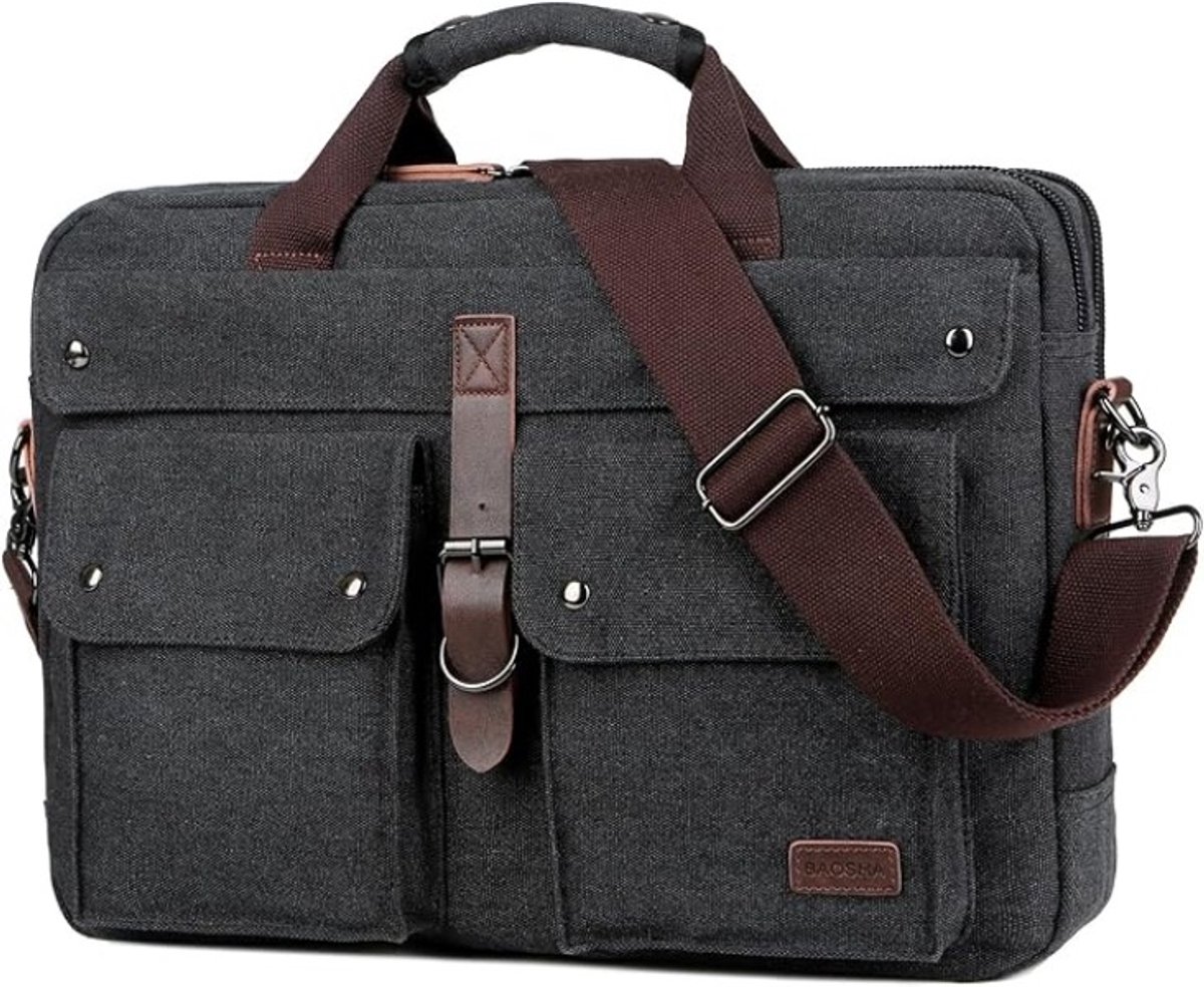Ruime schoudertas voor laptop tot 17 inch met meerdere vakken
