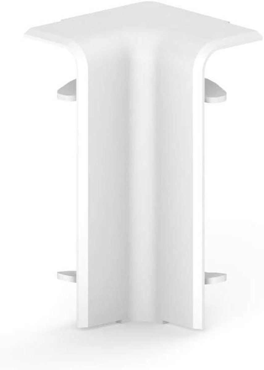 Binnenhoek Plint - PVC Hoekstuk - Afwerking Binnenhoek - Bedekt Snijranden - 70 mm - Wit