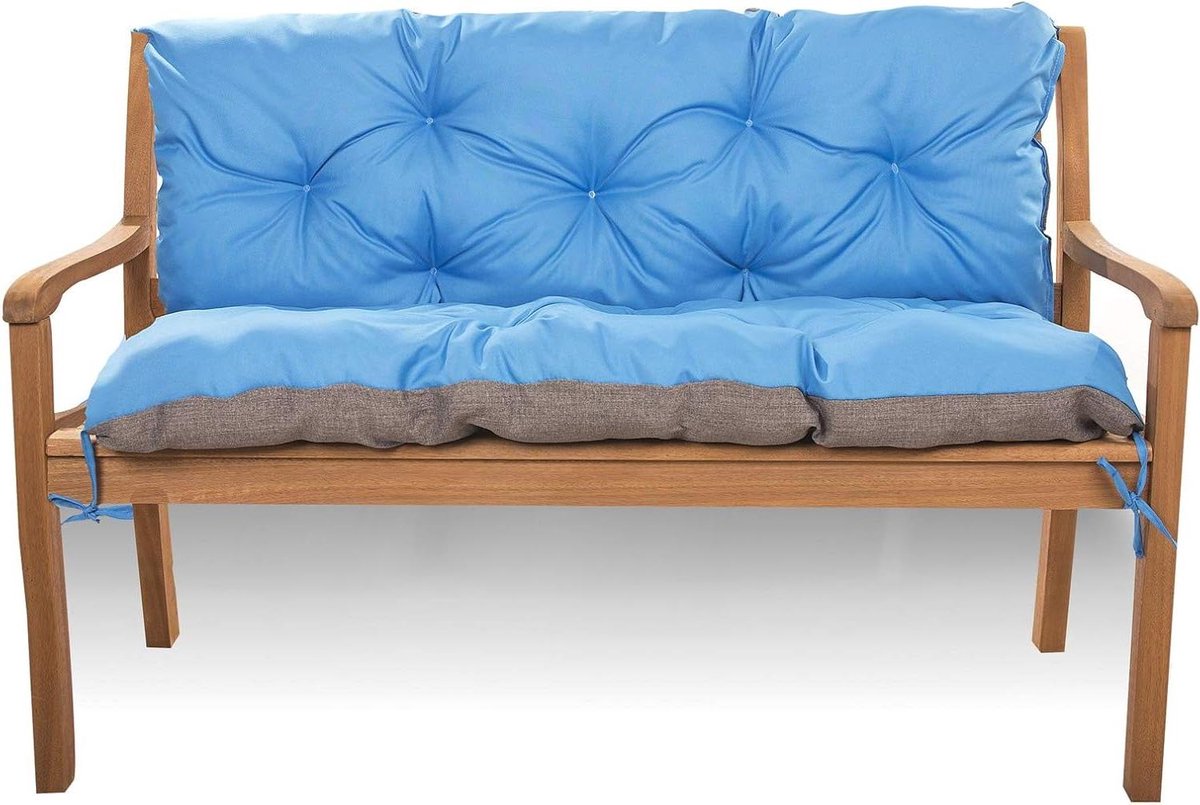 Schommelbank Kussen - Bankkussen - Buiten Zitten - Wasbaar - 180 x 50 cm - Blauw