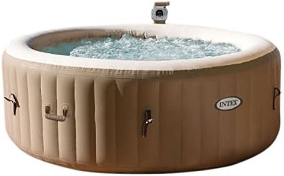 Opblaasbare Whirlpool 4 Personen – ABTkantoor PureSpa Deluxe Bubble Massage Spa – 120 Jets, 40°C Verwarming, 795L – Luxe Opblaasbare Jacuzzi Buiten & Binnen – Compleet Set met Bedieningspaneel
