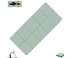 Opvouwbare yogamat - Yogamat - Gymnastiekmat - Antislip yogamat - Groen - Draagbare yogamat - Fitnessmat - 183*61*0,4 cm - Oefenmat - Trainingsmat - Geschikt voor fitness, pilates en gymnastiek