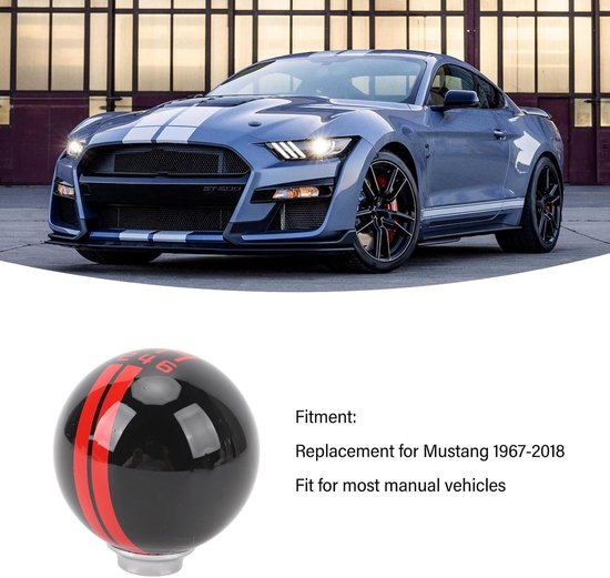Schakelpookknop - Handgeschakelde Pook - Comfortabel Rijden - Shelby GT500 Stijl - 62 mm Hoogte - Zwart Rood van Merkloos — afbeelding 2