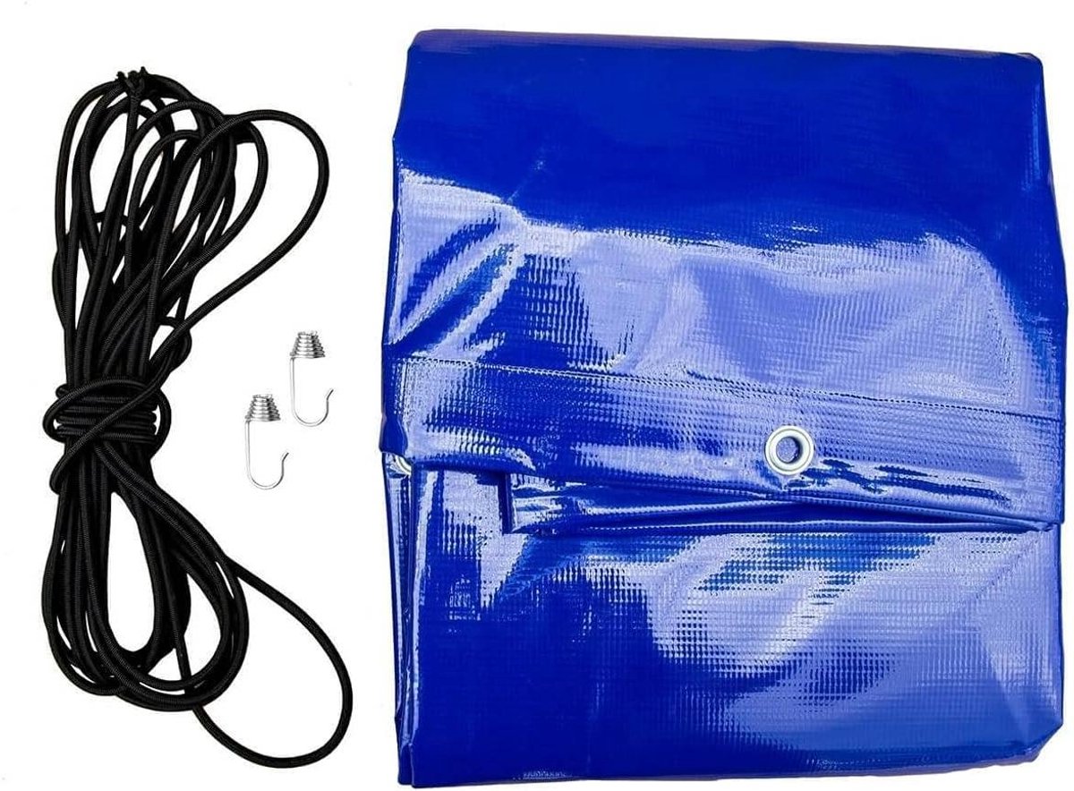 Aanhangwagen Dekzeil - Trailerhoes Waterdicht - Transport Beschermen - Inclusief Touw Haken - 269 x 131 cm - Blauw