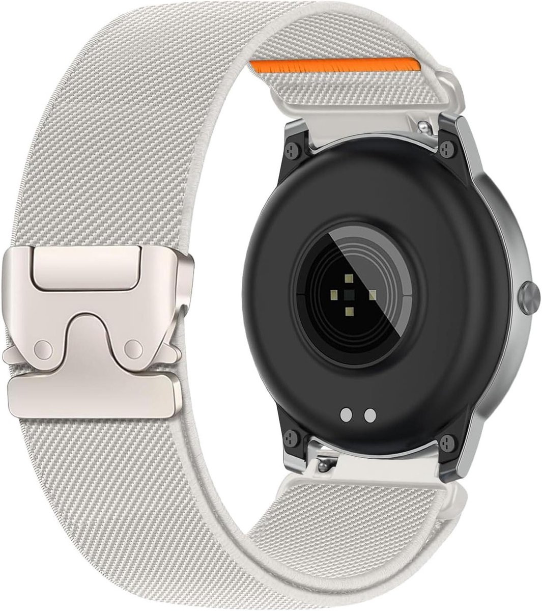 Nylon Armband - Sportband Horloge - Comfortabel Dragen - Ademend Materiaal - 22 mm - Zwart