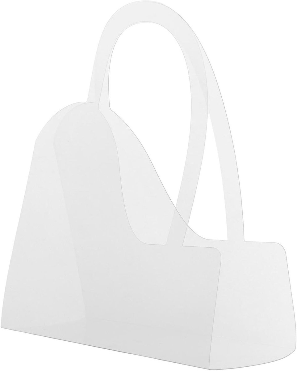 Bloemen Boeket Tas - Bloementas Cadeau - Bloemen Presenteren - Hartvormig Handvat - 30x25x12 cm - Transparant
