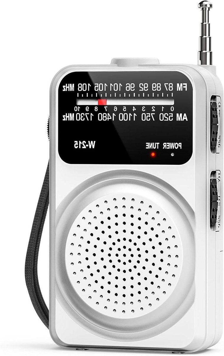 Draagbare Radio - Mini FM AM - Muziek Luisteren - Uitstekende Ontvangst - 128 x 76 cm - Wit