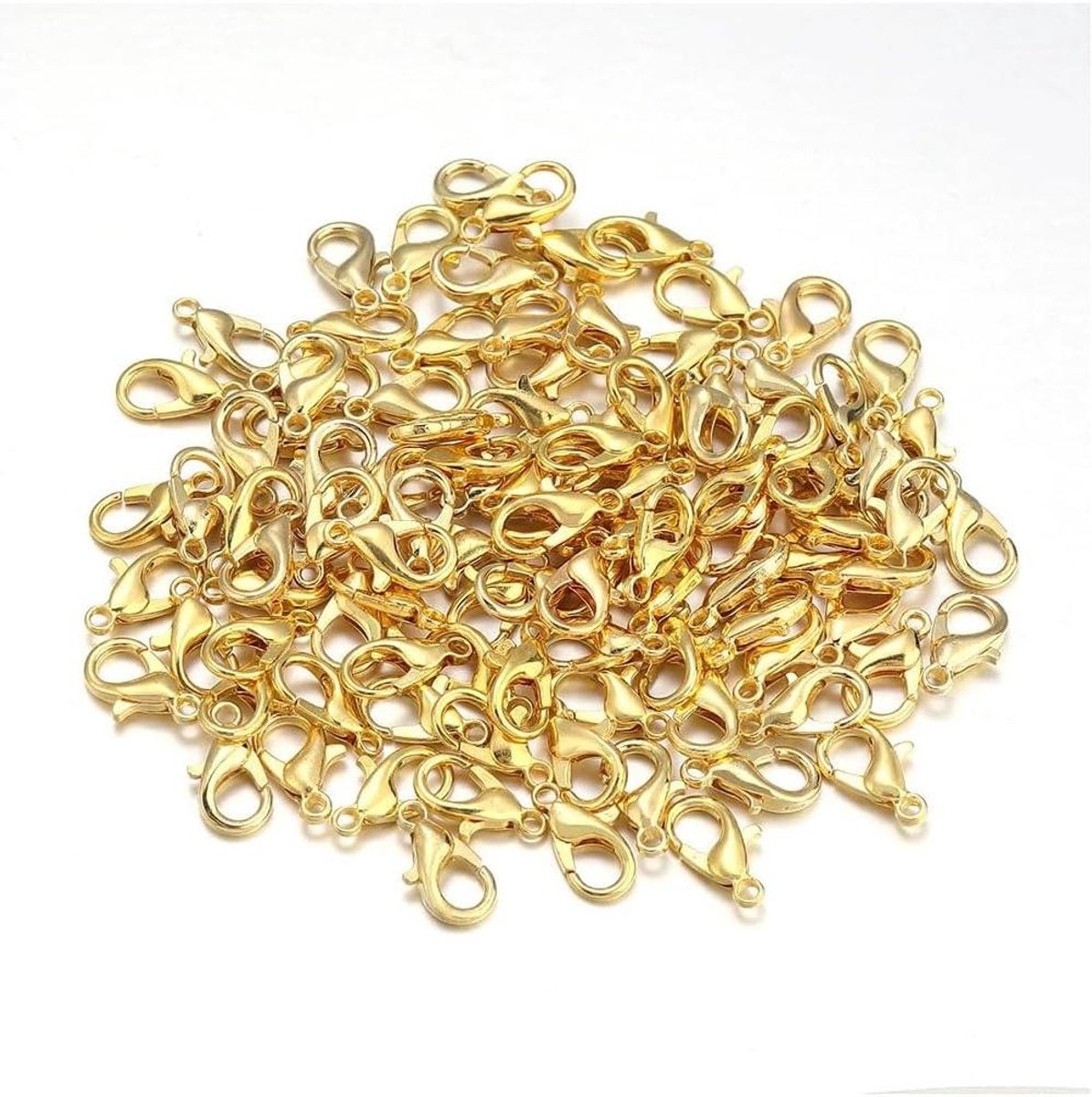 Karabijnsluitingen Sieraden - Knutselhaken Sluitingen - DIY Sieraden Maken - Gemaakt van zinklegering - 100 stuks - Goud