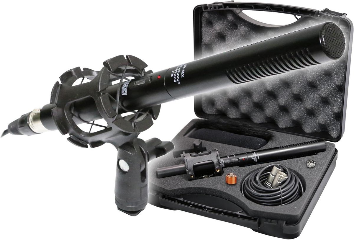 Condensator Microfoon Set - Unidirectionele Microfoon - Professionele Audio Opname - Robuuste Aluminium Constructie - 13 Delig - Zwart