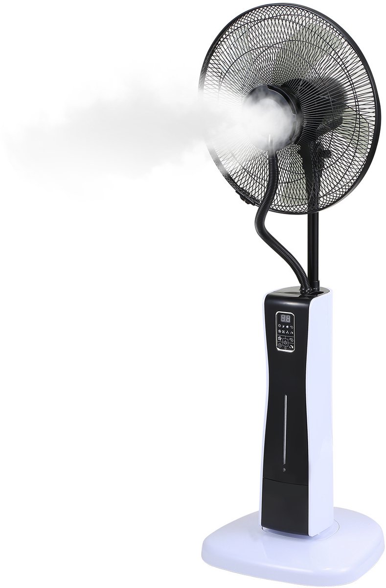 75W Statiefventilator met Mist Functie - Ventilator met Waternevel, Afstandsbediening, Timer en Oscillatie - 3 Standen - Ventilator staand Waaier - Mist Ventilator