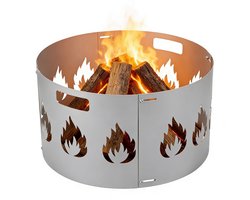 Vonkenbescherming Vuurschaal - Brandkap Vuurkorf - Veilig Vuurplezier - Verstelbaar Vlampatroon - 100 cm Diameter - Zilver