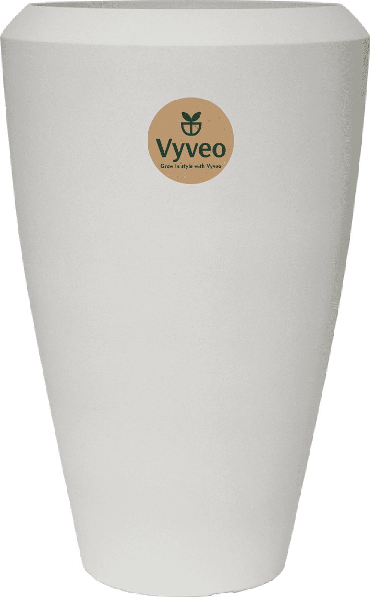 Vyveo - Vaas Nalou - 44x70 - Wit - Bloempot voor binnen en buiten - Lichtgewicht - Breukbestendig - Vorstbestendig - UV-bestendig