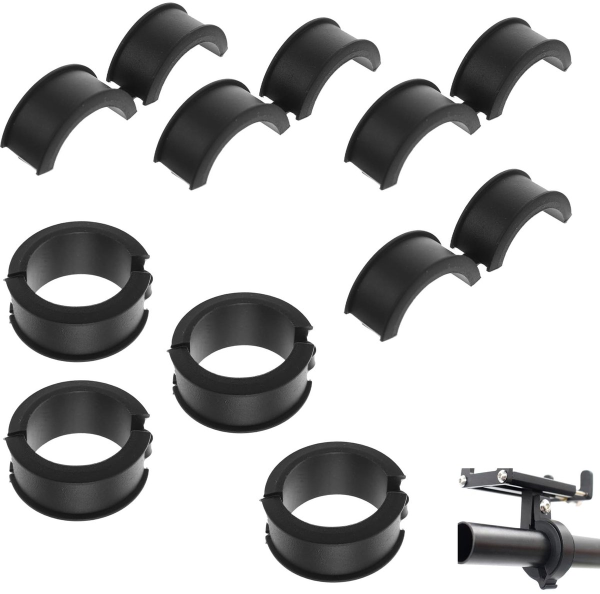 aladdien - Fietshandvatten - Silicone Seal - 8 Stuks - Zwart - Handlebar Seal Adapter - Voor Road Bike en Mountain Bike