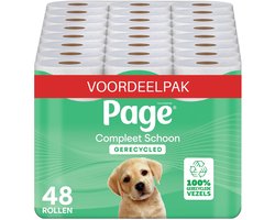 Page® toiletpapier - Compleet Schoon Gerecycled wc papier - 48 rollen - 100% gerecyclede vezels - Voordeelverpakking