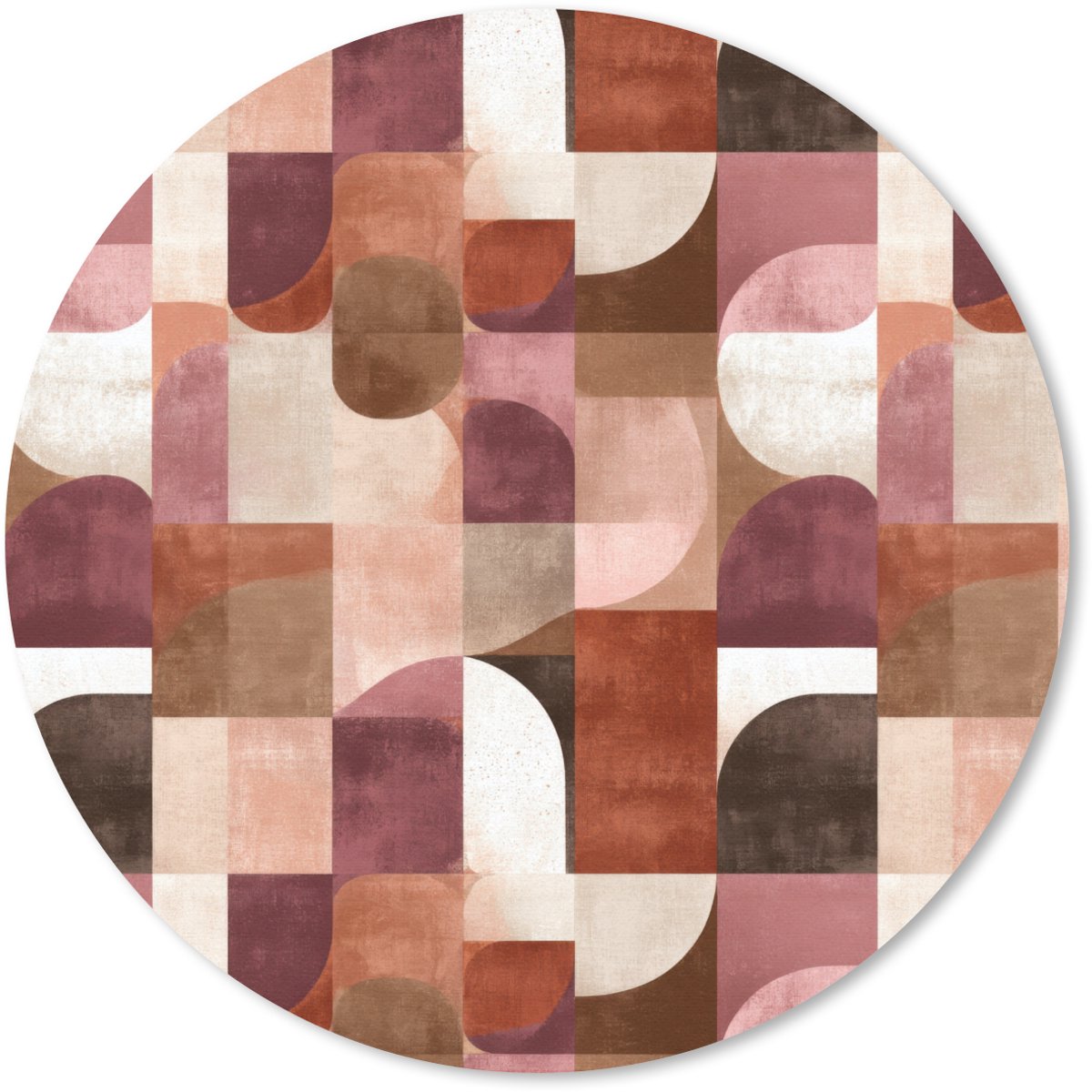 Muismat rond 20x20 cm - Mousepad Geometrie - Modern - Retro - Ronde muismatten