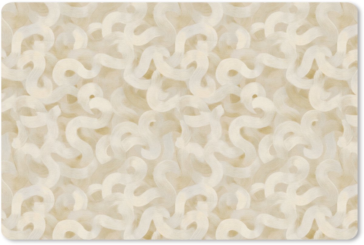 Muismat 13x8 cm - Mousepad Abstract - Lijnen - Beige - Muismatten