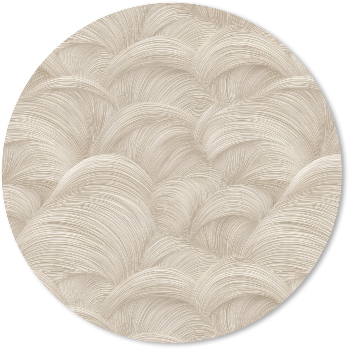 Muismat rond 40x40 cm - Mousepad Bogen - Patroon - Beige - Ronde muismatten