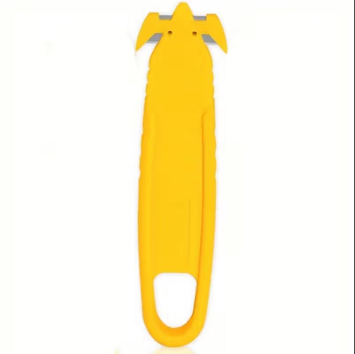 Kartonmes - Dozenopener - Veiligheidsmes - Pakket mes - Doos openmaken - Opensnijden - Pakketje openmaken zonder schade - 14 cm - Geel - Jonyx
