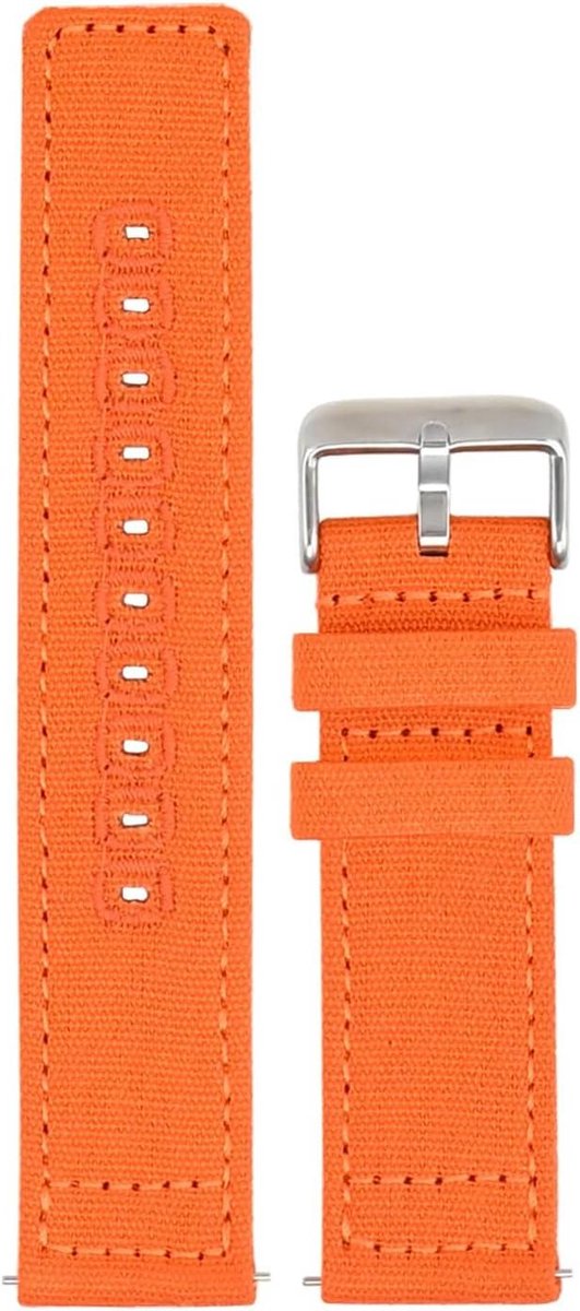Canvas Horlogeband - Textiel Band - Dagelijks Gebruik - Snelle Verwisseling - 18-24 mm - Zwart