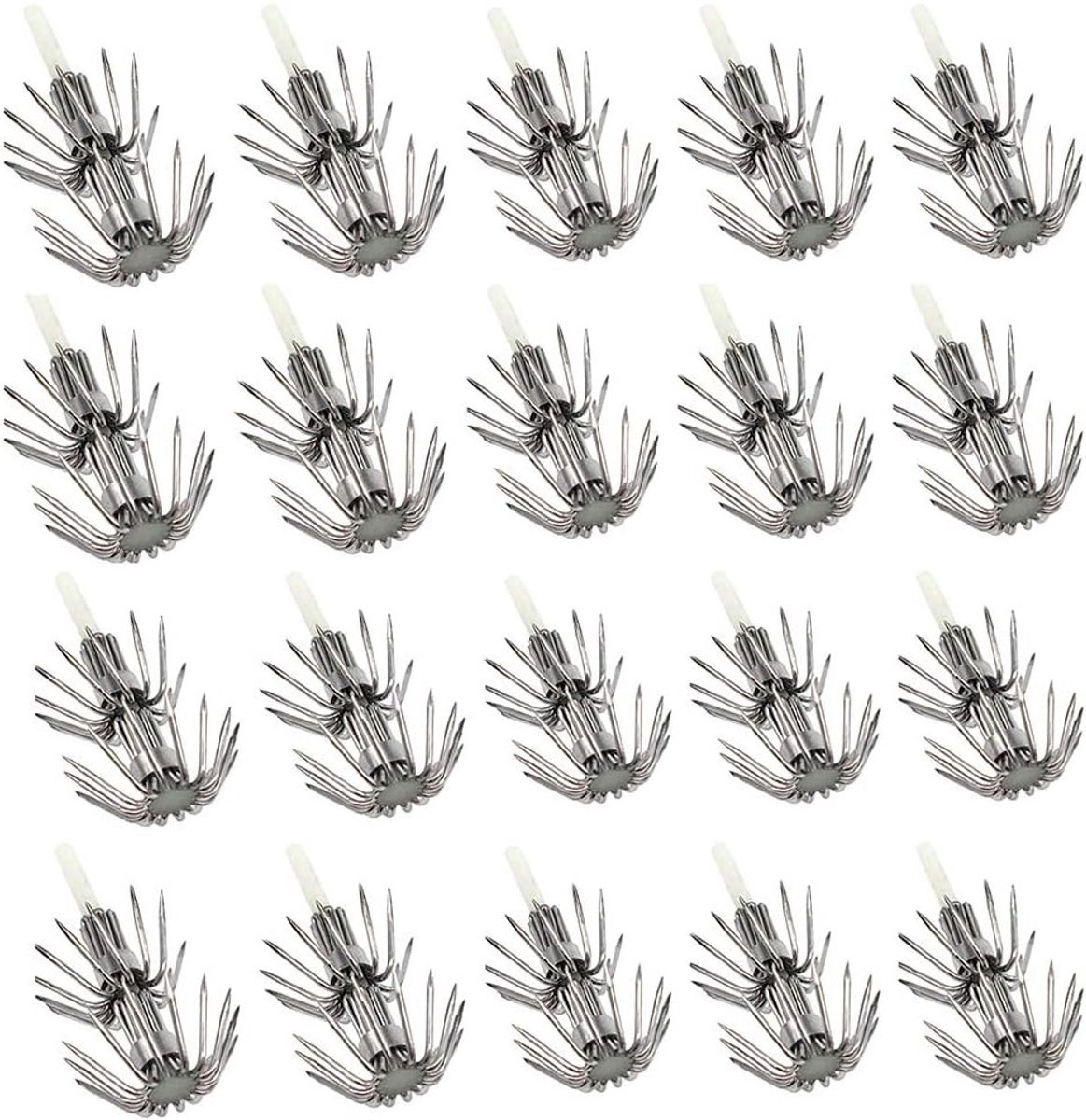 Lichinige Squid Mould Haakjes voor Garnalen en Inktvisvissen - 20 Stuks RVS Hengelsport Accessoires