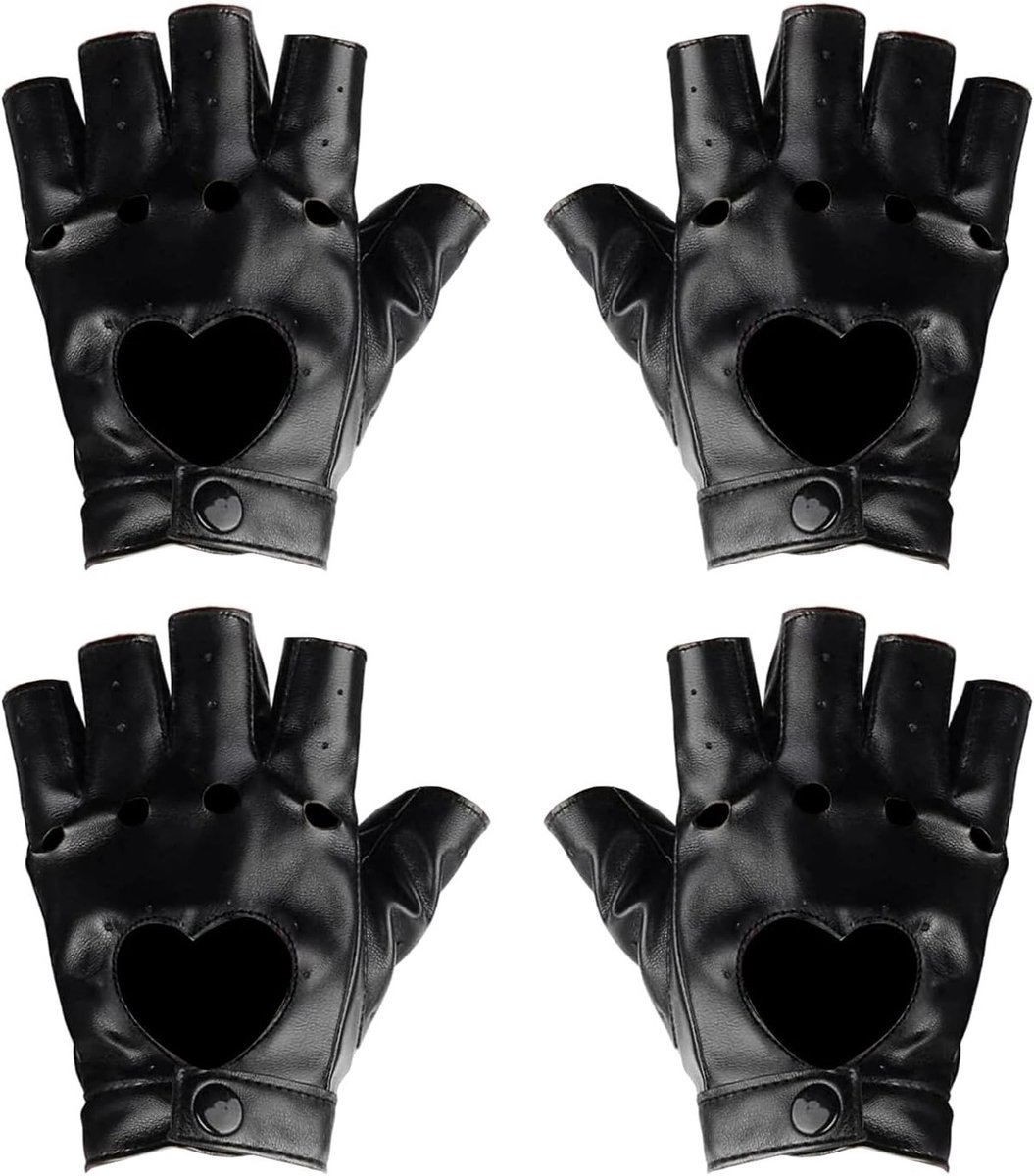 Zwarte Vingerloze Handschoenen voor Vrouwen - Leer, Punk, Biker en Cosplay Accessoires voor Rock en Hip Hop