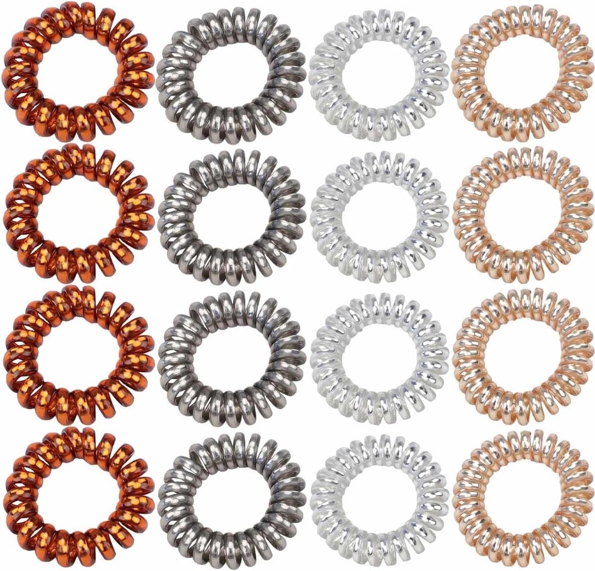 16 Stuks Spiralen Haarbanden, Draadloze Spiralen Haaraccessoires, Ponytail Houder voor Dames en Meisjes