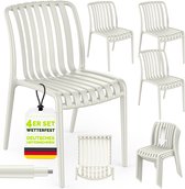 tillvex® Chaises de jardin Lot de 4 empilables Résistantes aux intempéries sans accoudoirs | Chaises d'extérieur jusqu'à 120kg | Chaises de jardin extérieur | Chaise de terrasse Meubles de jardin Balcon Jardin Terrasse